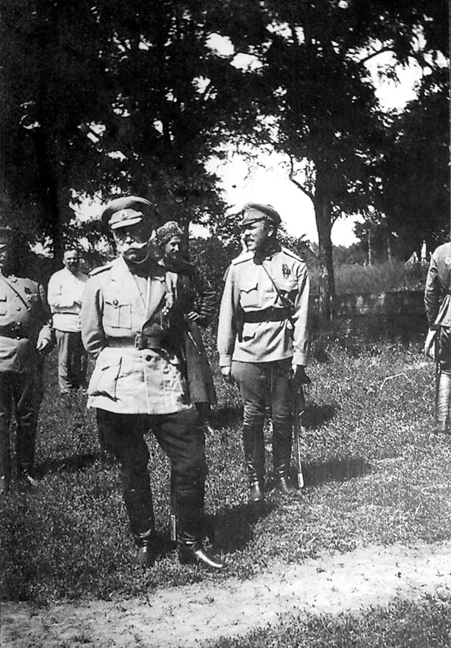 Mikhail Alekseyev, Comandante Chefe do Exército Voluntário, perto de Ekaterinodar, Rússia, 1918 de Unbekannt