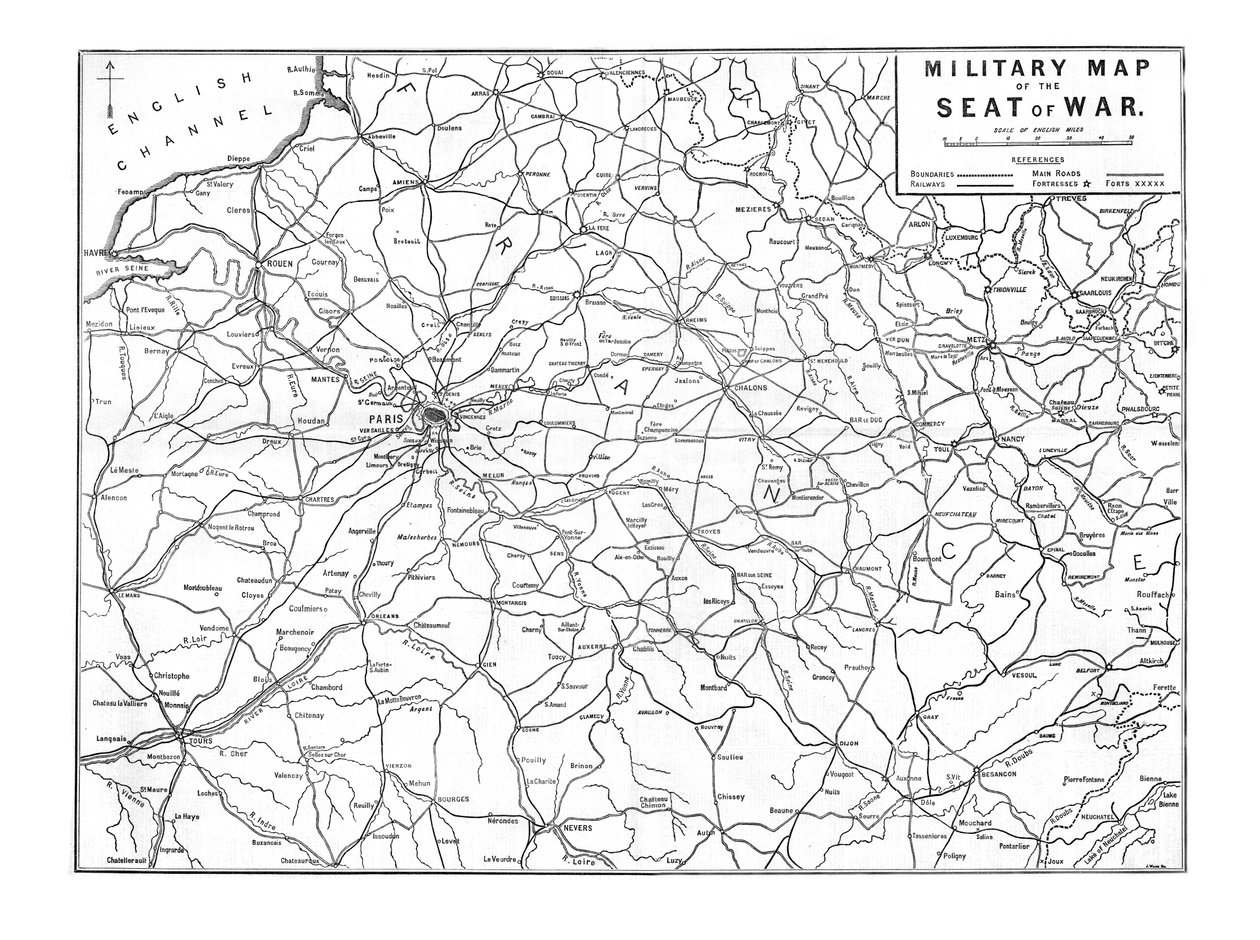 Mapa militar da sede da guerra, 1870 de Unbekannt