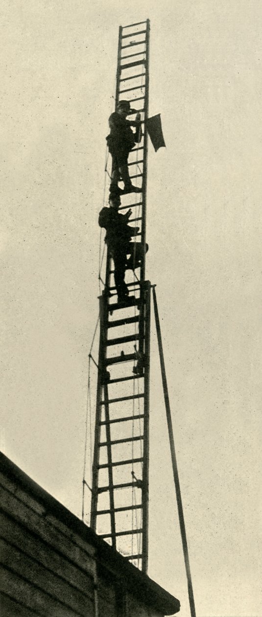 Observadores militares na estrada de ferro, Primeira Guerra Mundial, 1914, c1920. de Unbekannt