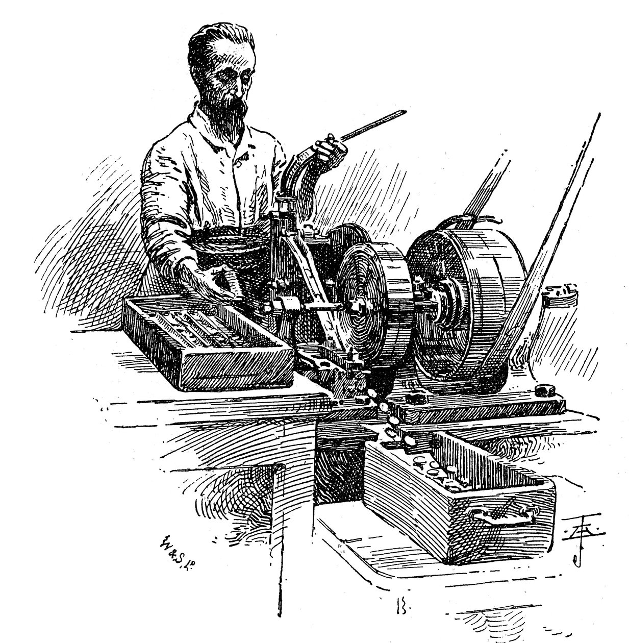 Fresando as bordas das moedas, Royal Mint, Londres, 1891 de Unbekannt