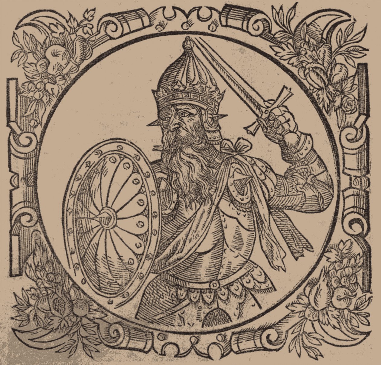 Mindaugas, rei da Lituânia De: Sarmatiae Europeae desscriprio ... por A. Guagnini, 1578 de Unbekannt