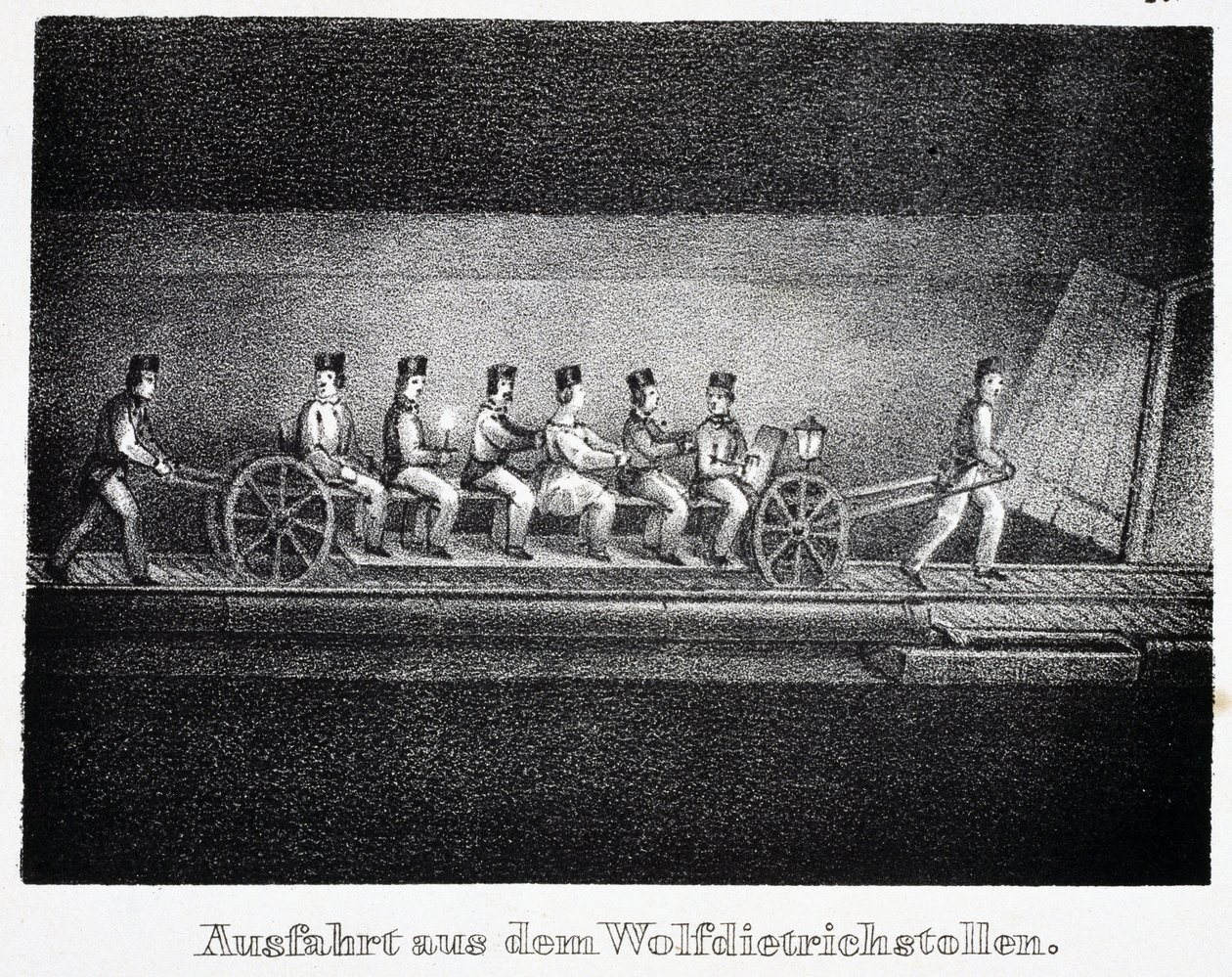 Mina de sal: transporte no túnel Wolfdietrich, Durrnberg, Áustria de Unbekannt
