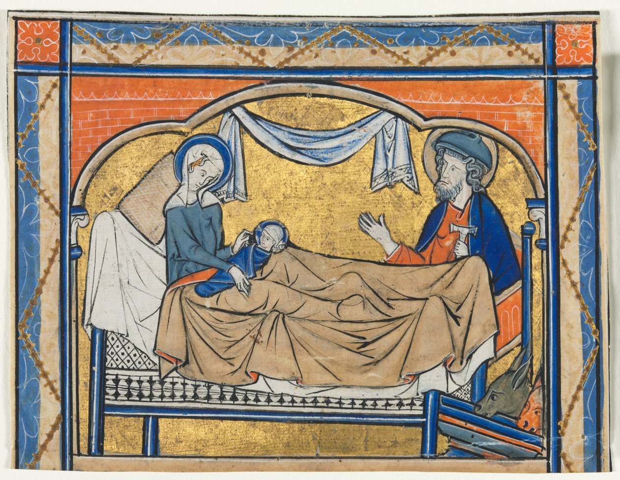 Miniatura Excisada de um Saltério: A Natividade, c. 1270 de Unbekannt