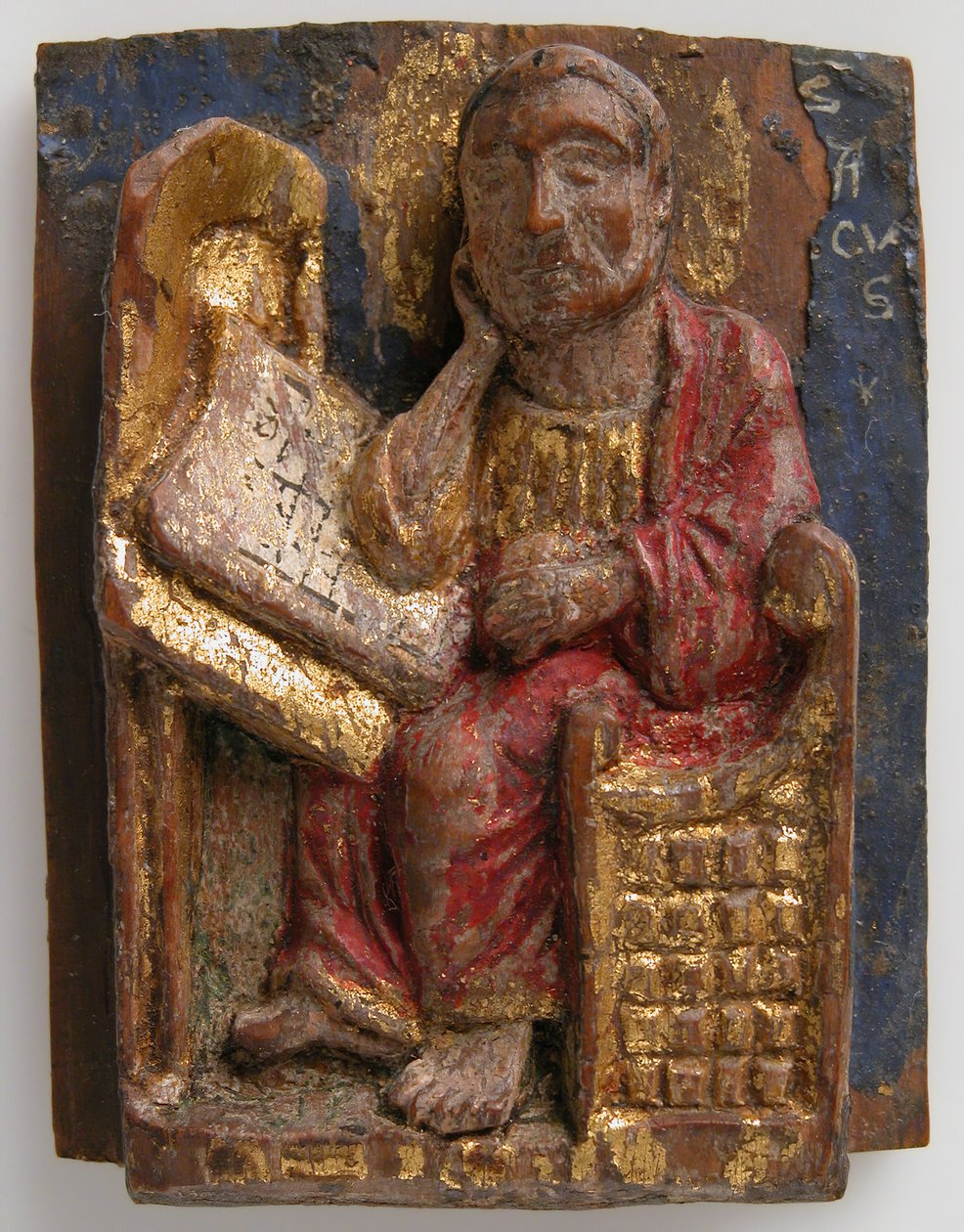 Relevo em miniatura de São Marcos em sua mesa de escrita, ca. 1200-1225. de Unbekannt