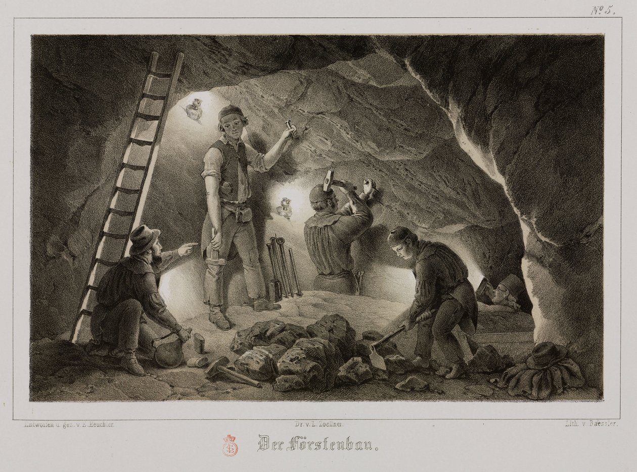 Mineração, Mineradores Metal Ores, Alemanha, c 1851 de Unbekannt
