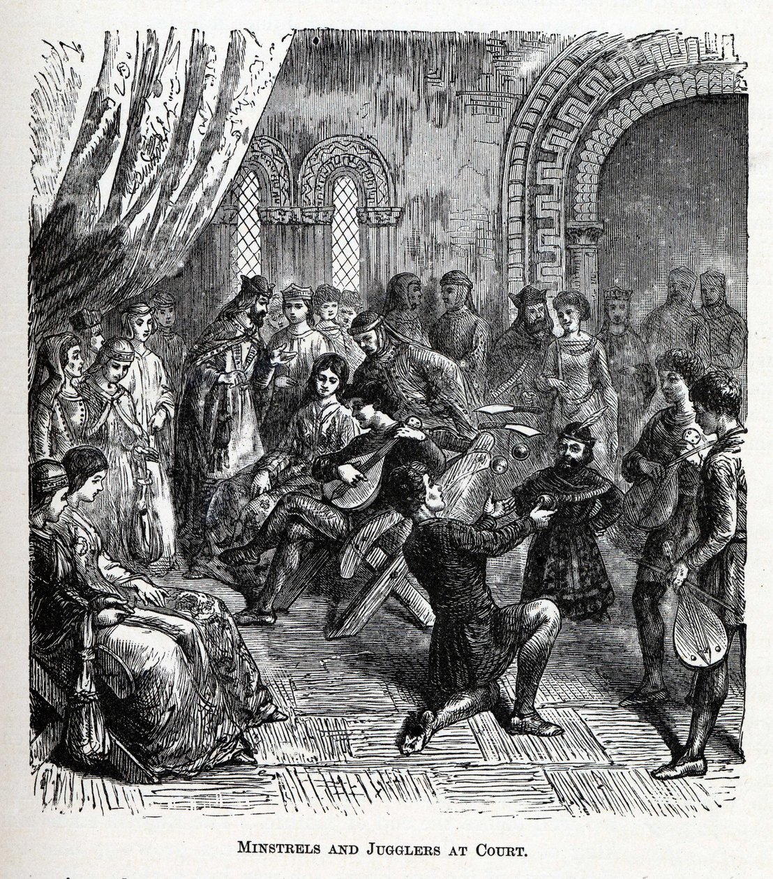 Menestréis e malabaristas na corte, 1882 de Unbekannt