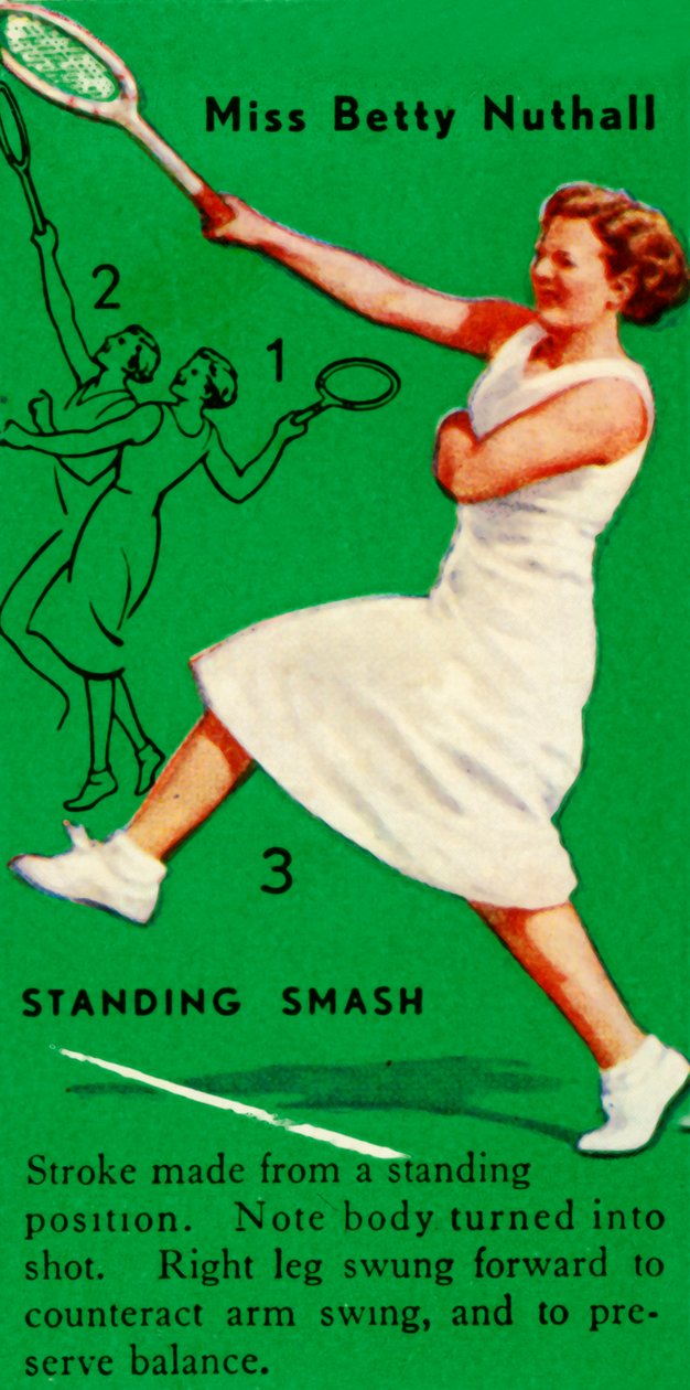 Miss Betty Nuthall - Standing Smash, c1935. de Unbekannt
