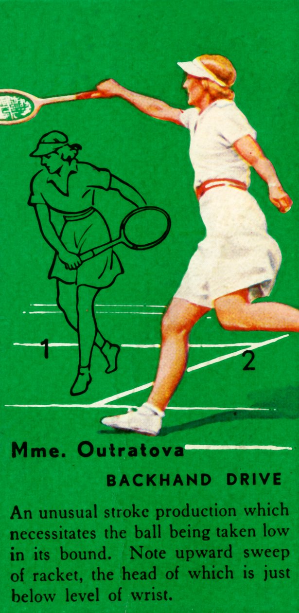 Sra. Outratova - Backhand Drive, c1935. de Unbekannt