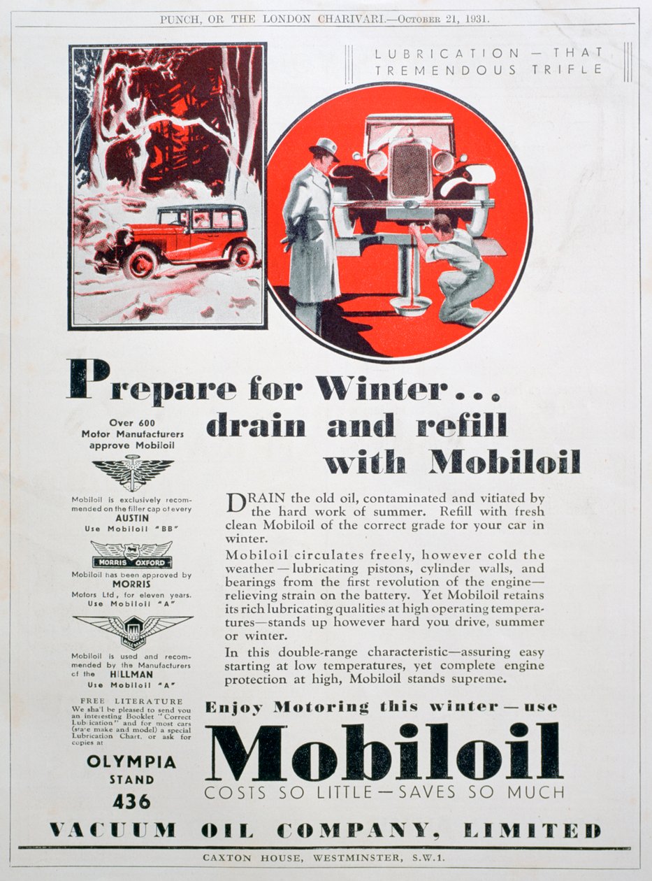 Mobiloil, óleo de motor, 1931 de Unbekannt