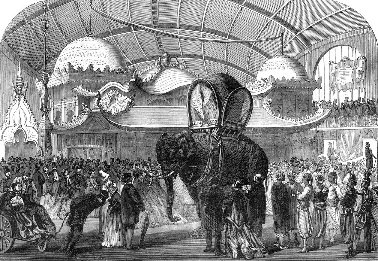 Modelo de elefante na seção siamesa da Machine Gallery, 1867 de Unbekannt