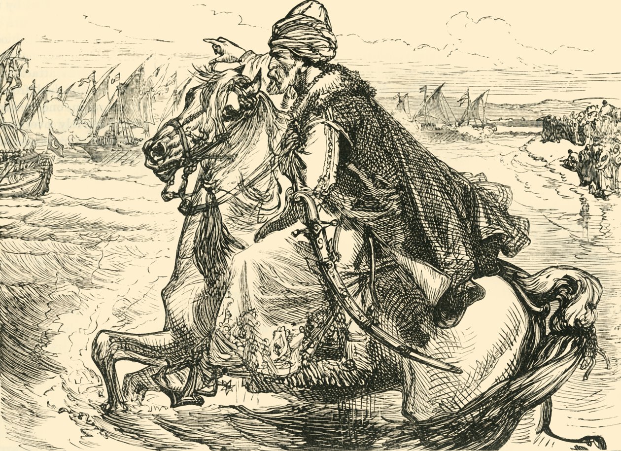 Mohammed II Incentivando Seus Marinheiros, 1890. de Unbekannt