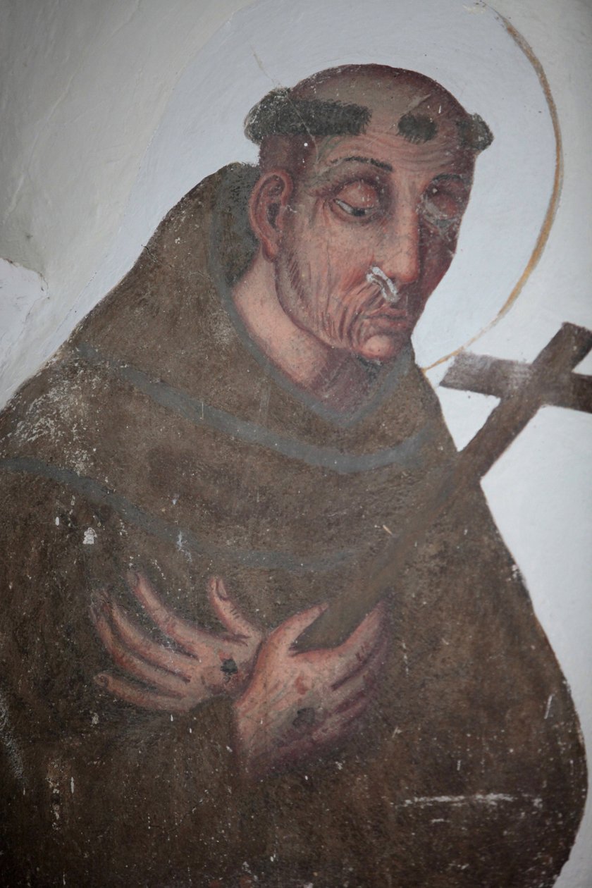 Monastério de Saorge, pintura do século XVII que retrata São Francisco de Assis, Saorge, França de Unbekannt