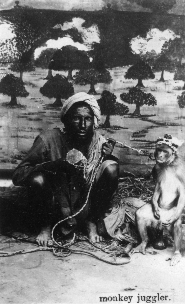 Malabarista de macaco, Índia, século XX de Unbekannt