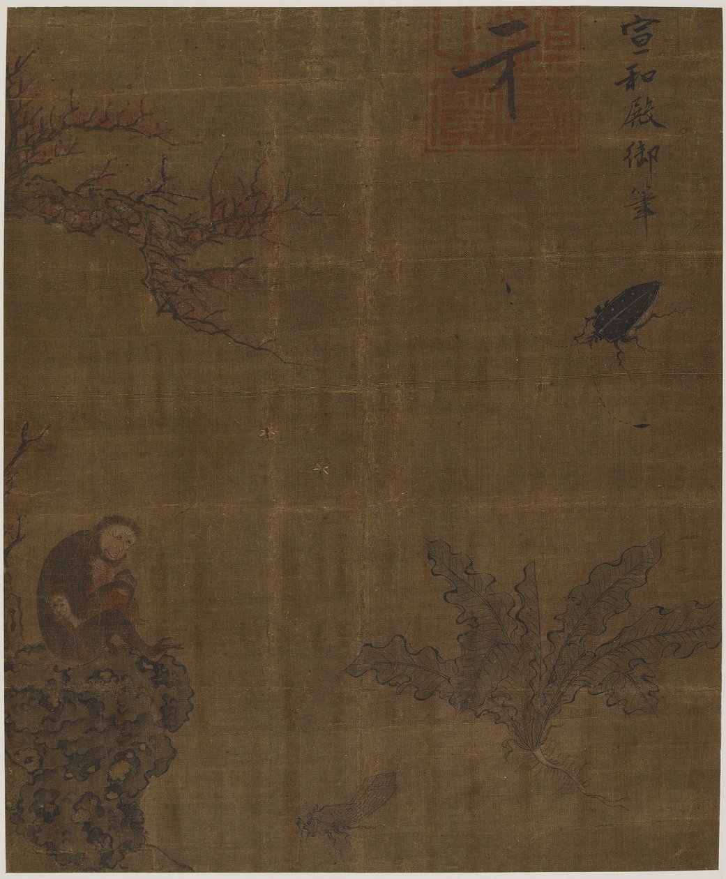 Macacos, insetos e repolho, possivelmente dinastia Ming, 1368-1644. de Unbekannt