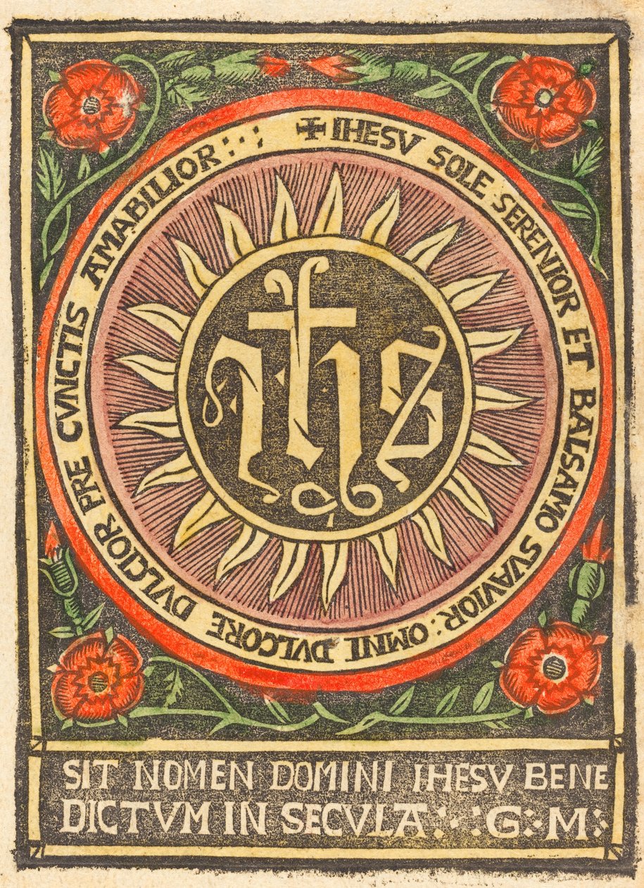 Monograma JHS em um Círculo Flamejante, c. 1500. de Unbekannt