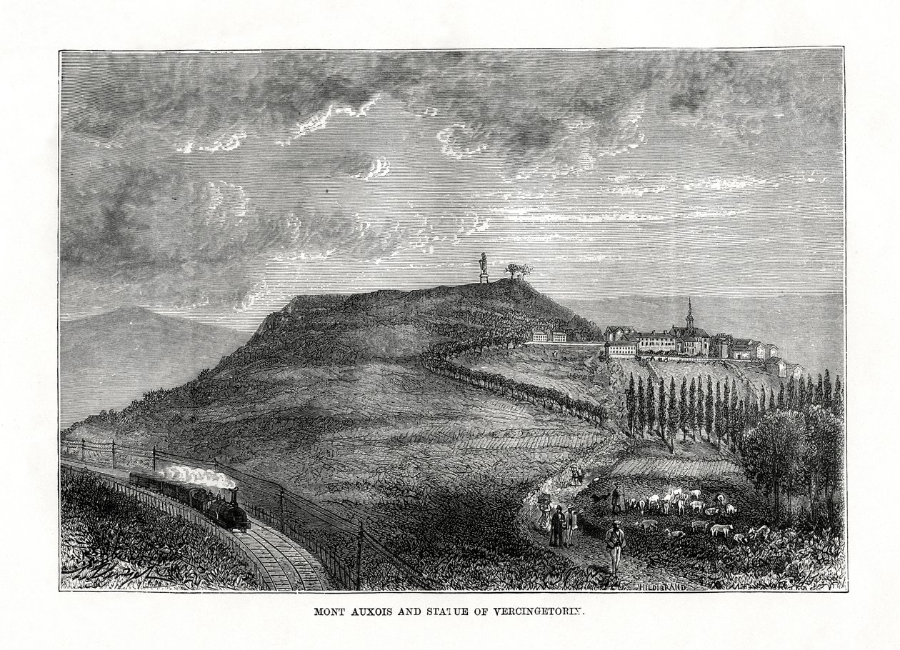 Mont Auxois e a estátua de Vercingetorix, França, 1879 de Unbekannt