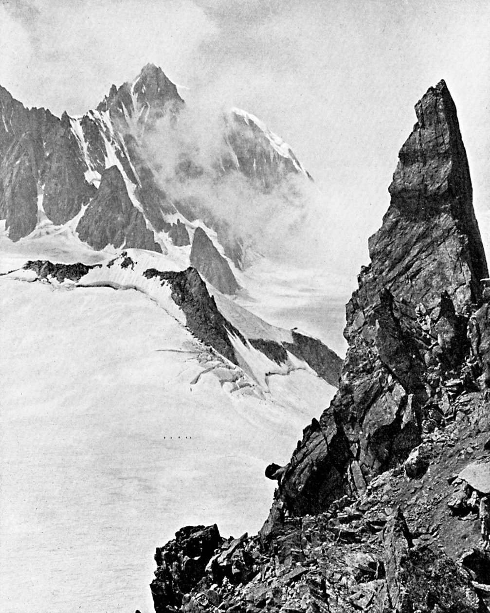 Mont Maudit, visto de Aiguille Marbrees, nos Alpes, início do século XX de Unbekannt