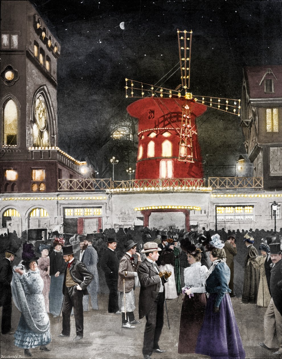 Montmartre SAmuse A saída do Moulin Rouge, 1900 de Unbekannt