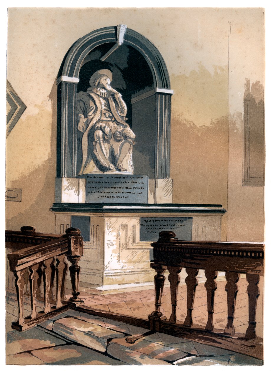 Monumento a Francis Bacon, na Igreja de St Michaels, perto de St Albans, Hertfordshire, c1850 de Unbekannt