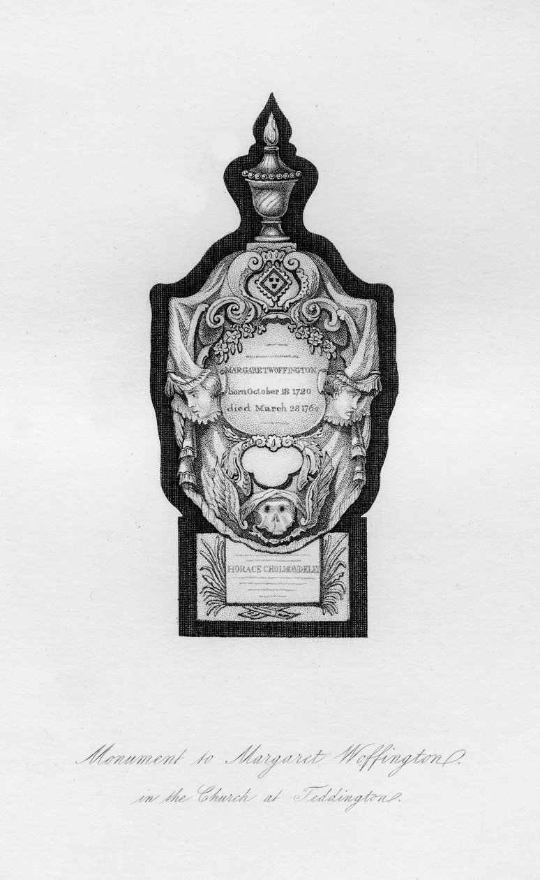 Monumento a Margaret Woffington, a atriz, em Teddington, século XVIII, 1840 de Unbekannt