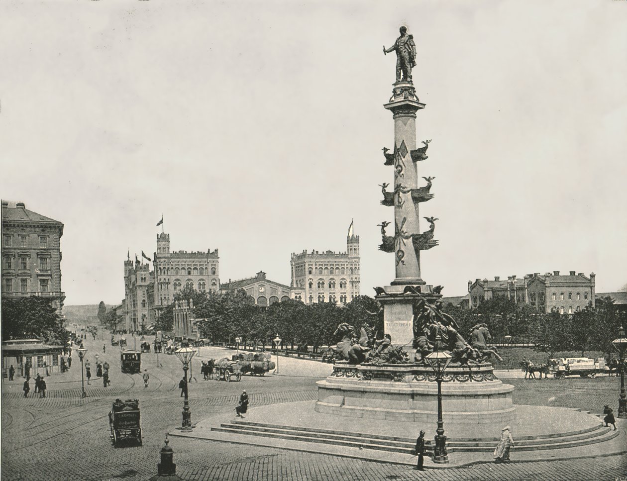 Monumento a Wilhelm von Tegetthoff no Praterstern, Viena, Áustria, 1895. de Unbekannt