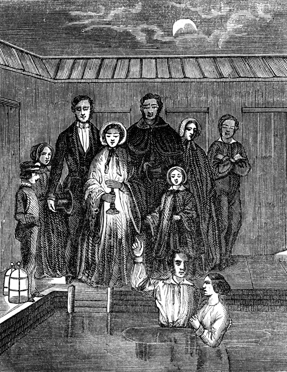 Batismo Mórmon por imersão total, Salt Lake City, Utah, 1853 de Unbekannt