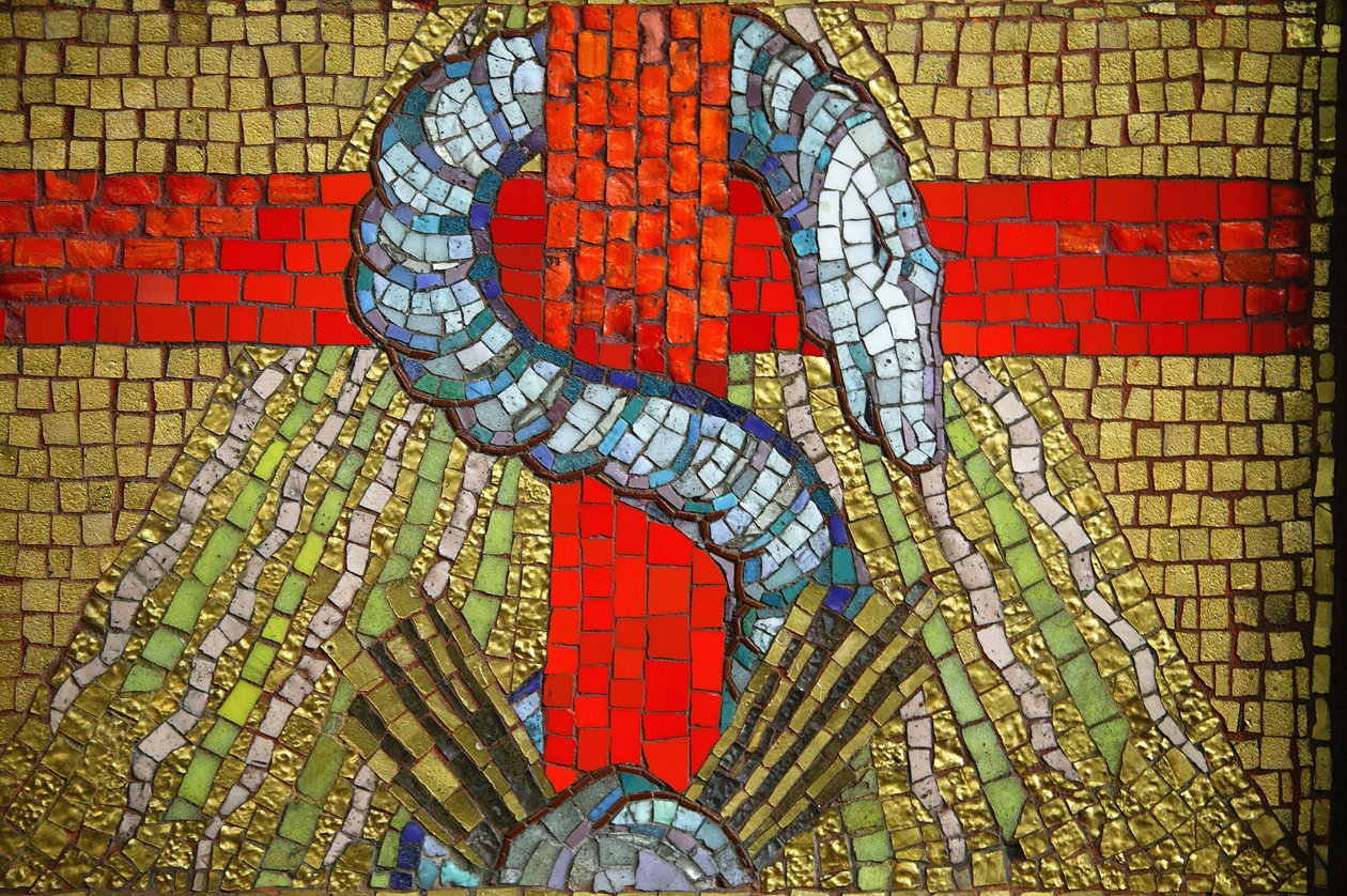 Mosaico. Igreja de Saint Blaise. A serpente Vichy France. de Unbekannt