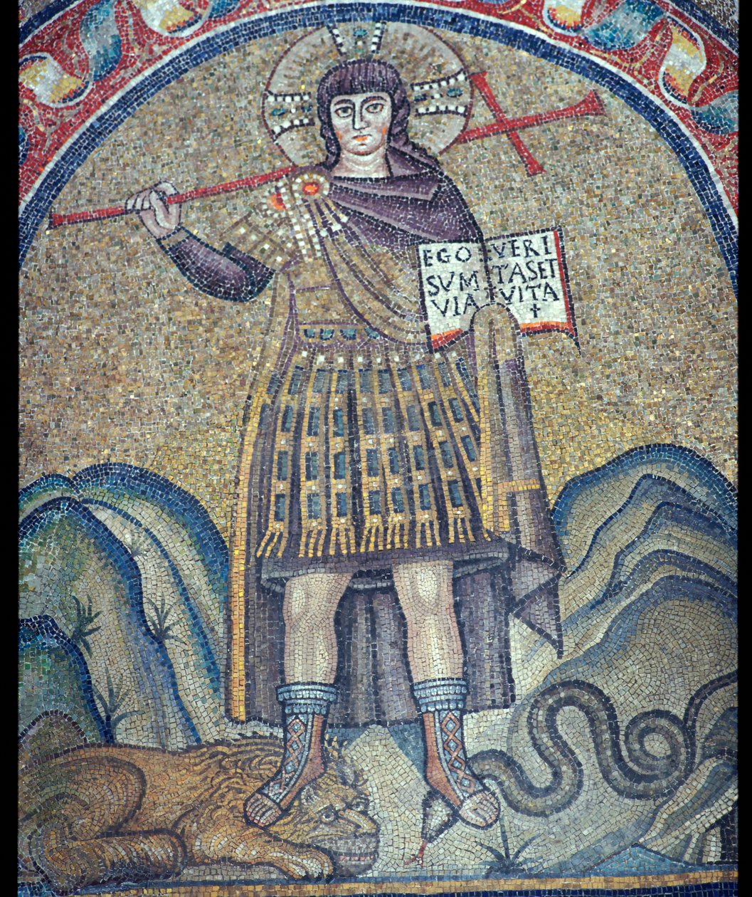 Mosaico de Cristo vestido como um soldado romano, século VI de Unbekannt