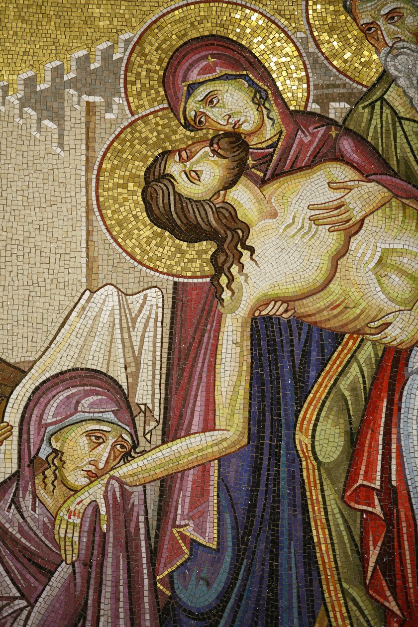 Mosaico da morte de Cristo na Igreja do Santo Sepulcro, Jerusalém, Israel de Unbekannt