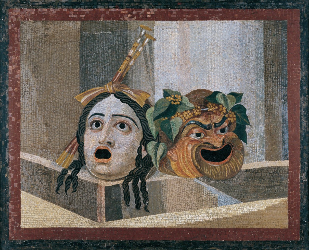 Mosaico com máscaras cênicas de Unbekannt