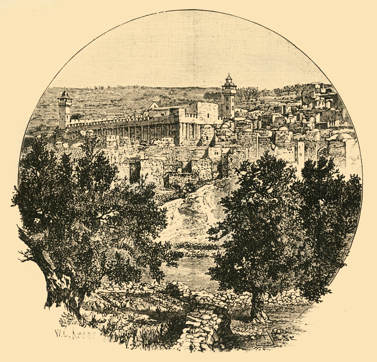 Mesquita em Hebron, 1890. de Unbekannt