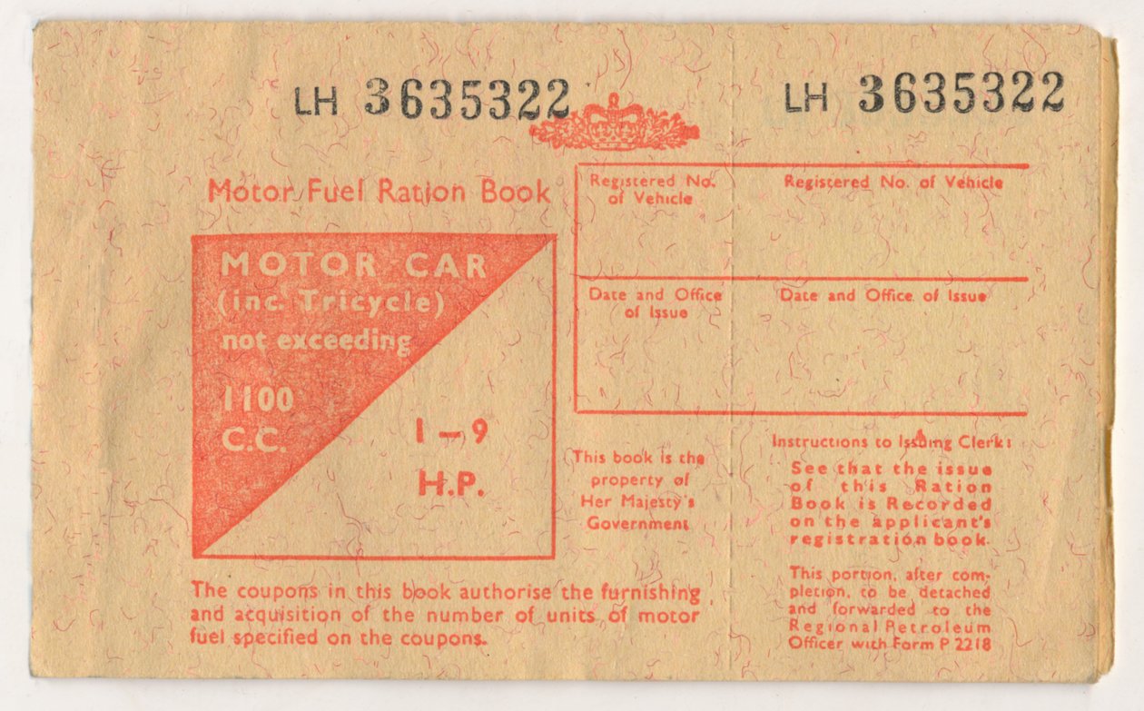 Livro de ração para combustível de motor, c1973 de Unbekannt