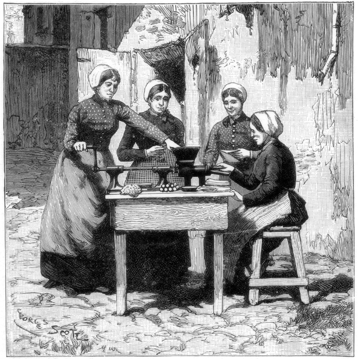 Moldando cartuchos de goma explosiva, Isleten, perto de Fluelen, Suíça, 1893 de Unbekannt