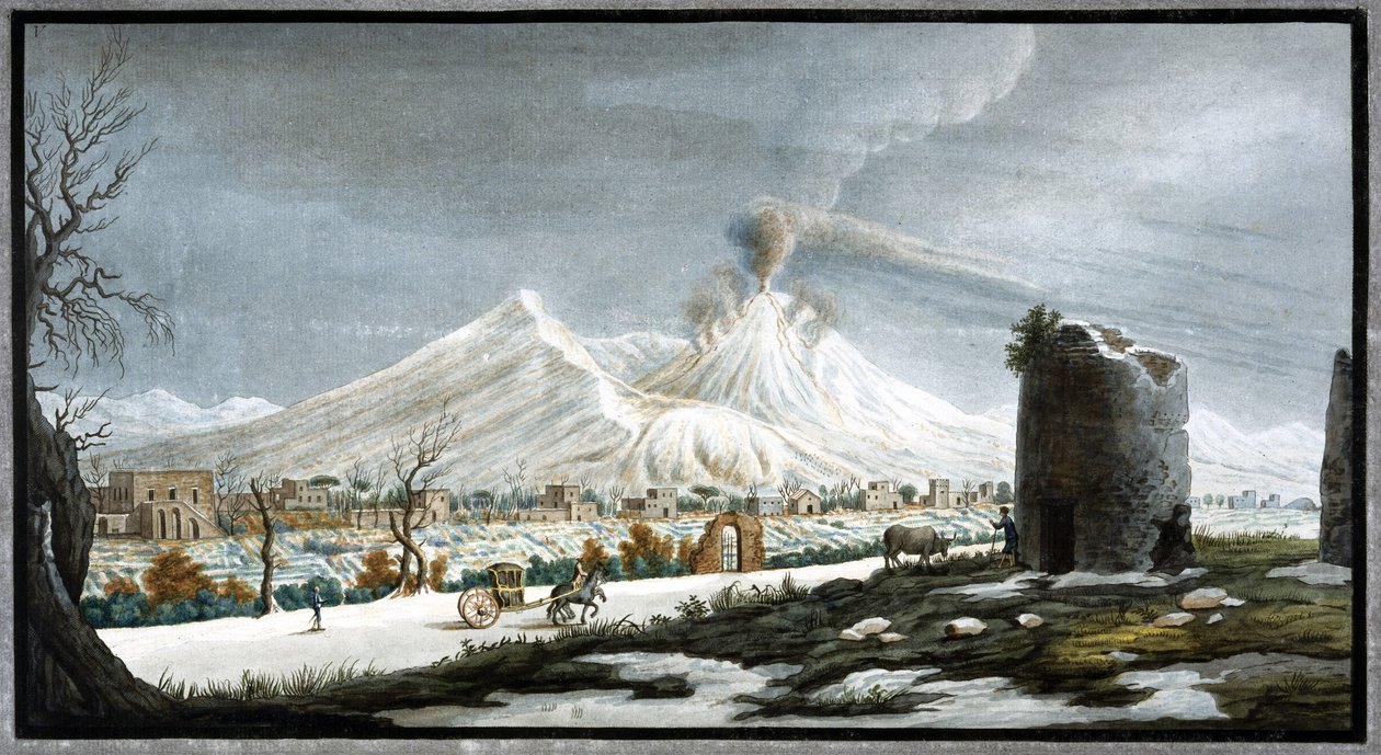 Monte Vesúvio em erupção, Reino de Nápoles, Inverno de 1767 de Unbekannt