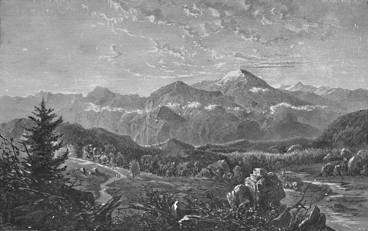 Monte Washington e as colinas brancas, 1883 de Unbekannt