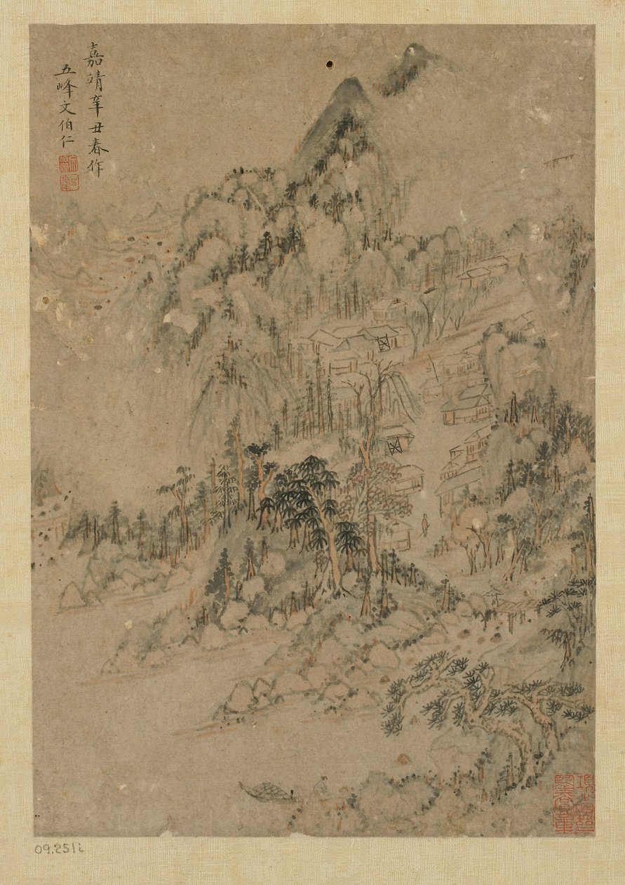 Aldeia da montanha, dinastia Ming, 1550-1644. de Unbekannt