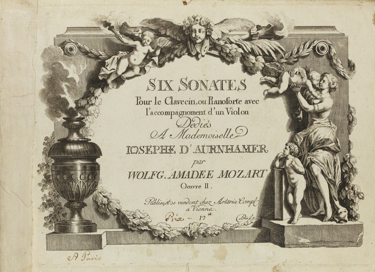Mozart: Seis sonatas para o cravo ou pianoforte com o acompanhamento de um violino dedicado a Mademo de Unbekannt