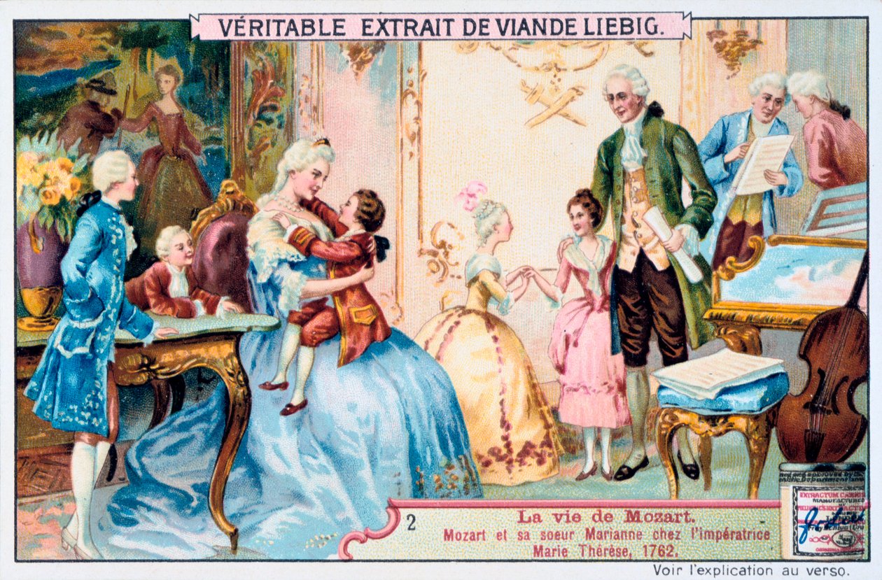 Mozart aos sete anos de idade, diante da imperatriz Maria Teresa, 1763. 1906 de Unbekannt