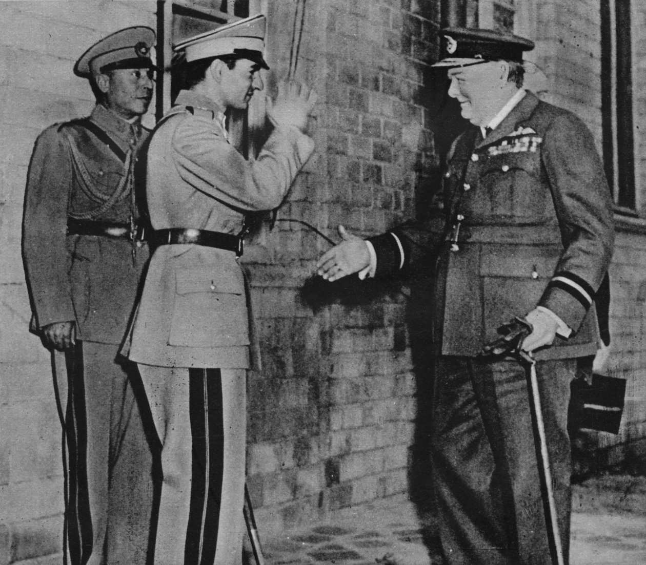 Churchill é recebido pelo xá da Pérsia, 1943 de Unbekannt