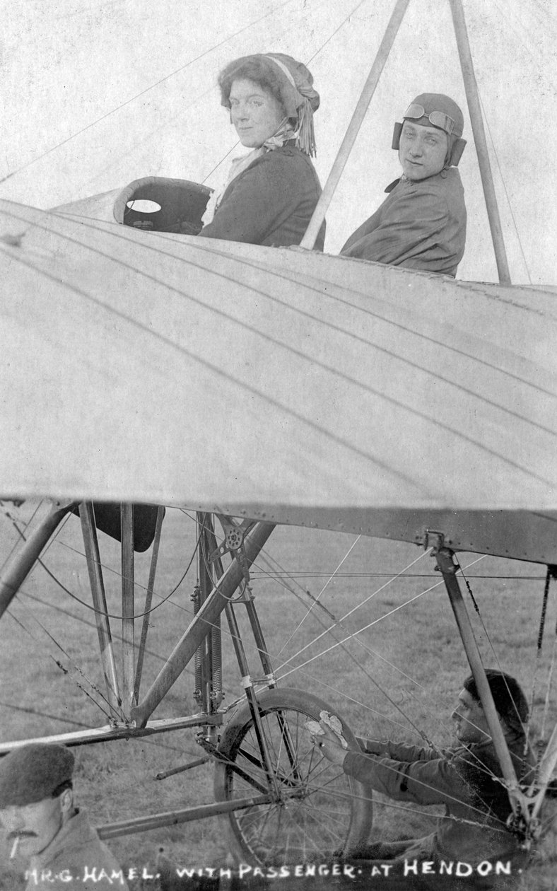 Sr.G Hemel com passageiro, Hendon, Londres, c1910s de Unbekannt