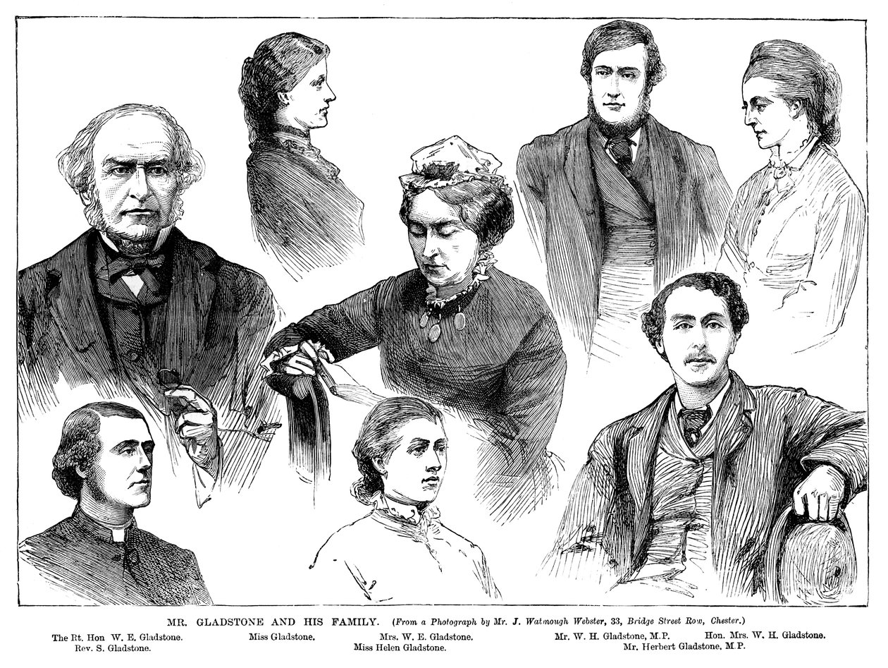 Sr. Gladstone e sua família, século XIX de Unbekannt