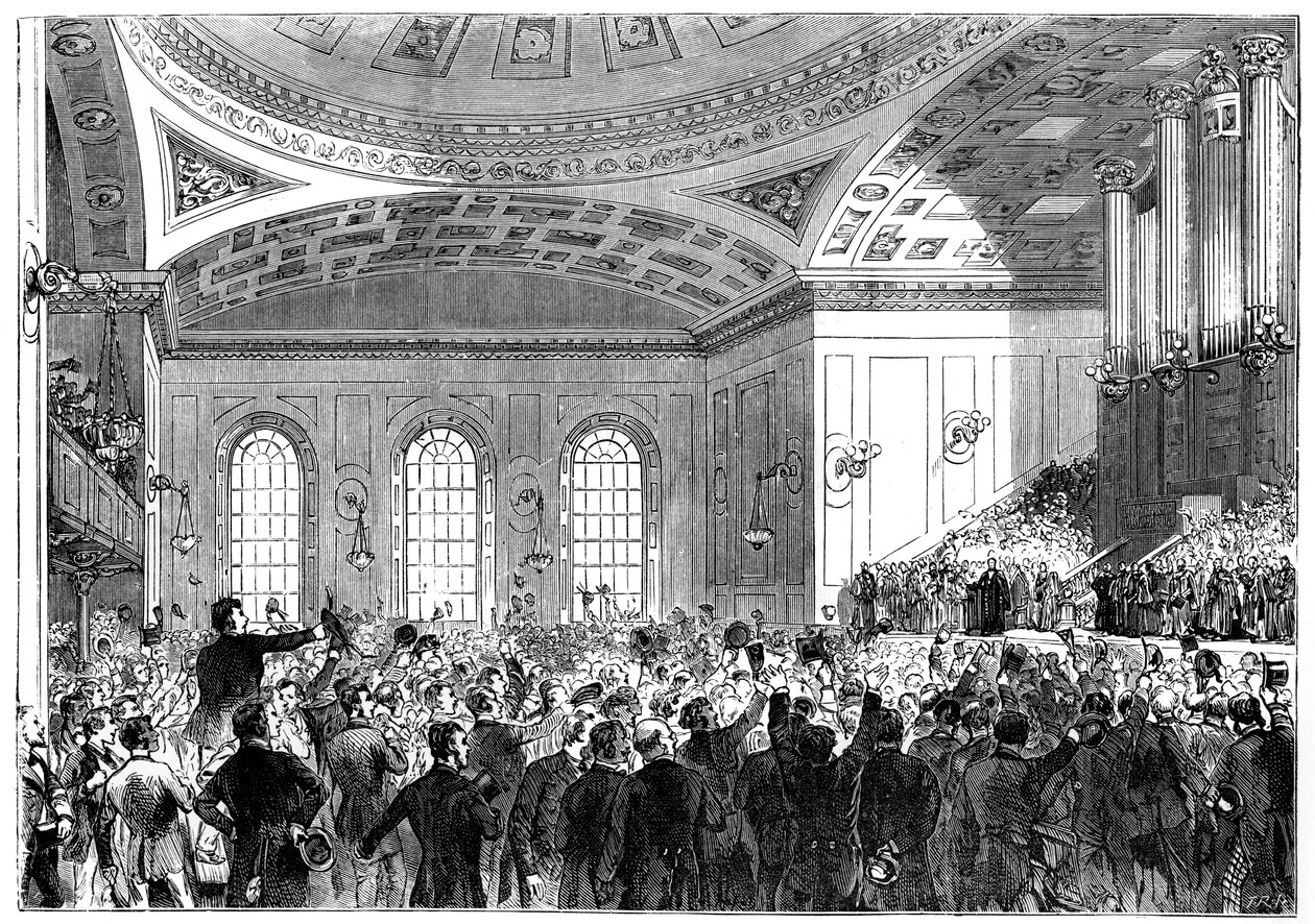 Sr. Gladstone fazendo seu discurso como Lord Reitor da Universidade de Edimburgo, 1859-1865 de Unbekannt