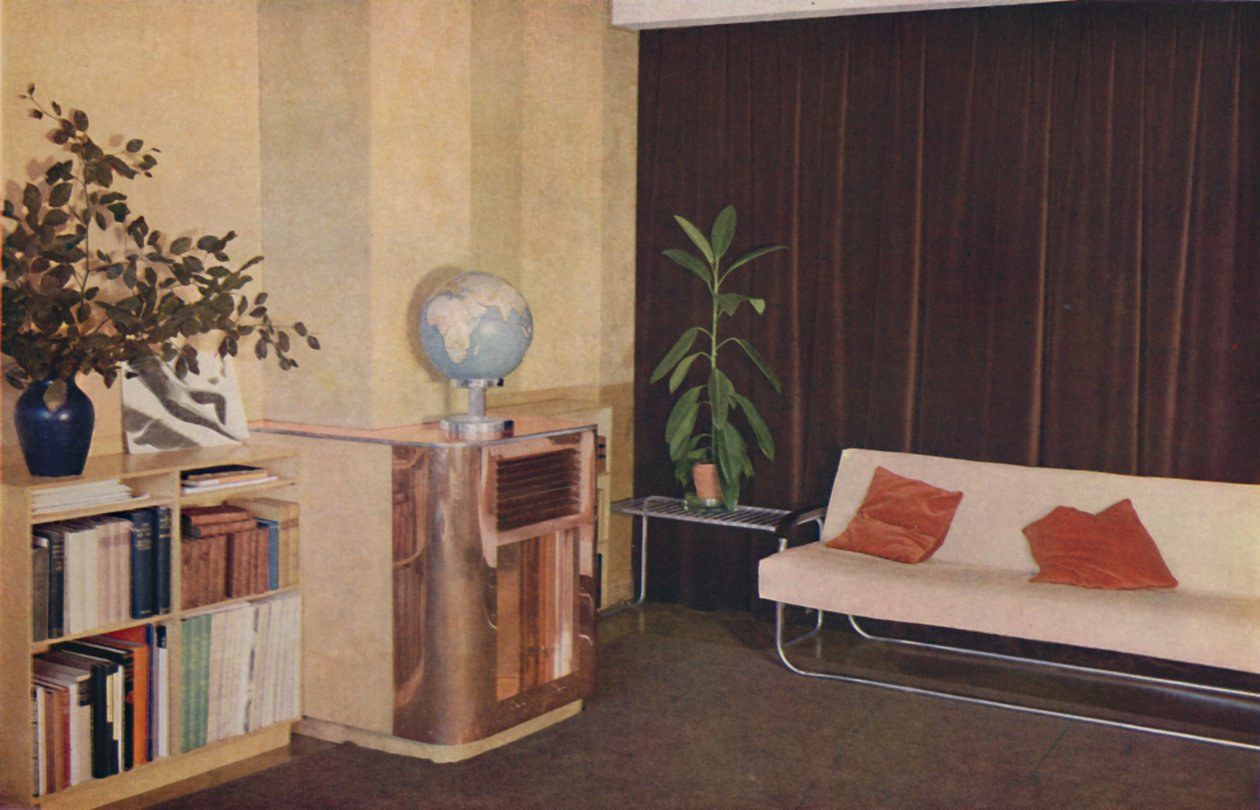 Sala de estar do Sr. JC Pritchards no Isokon Lawn Road Flats, 1936 de Unbekannt