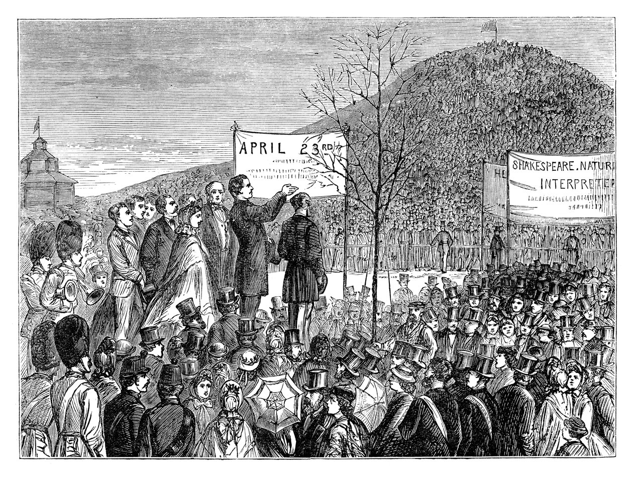 Sr. Phelps, plantando carvalho Shakespeares em Primrose Hill, Londres, 1864, final do século XIX de Unbekannt