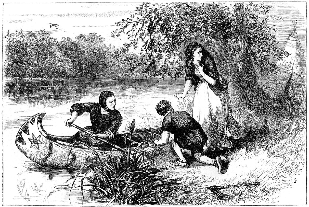 Sra. Dunstan escapando pelo Merrimac, final do século XVII c1880 de Unbekannt
