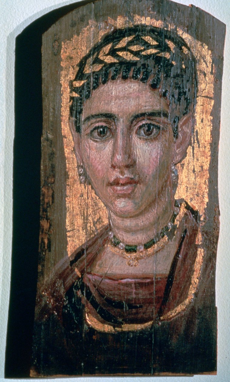 Retrato de múmia de uma mulher egípcia, séculos 1 a 3 de Unbekannt