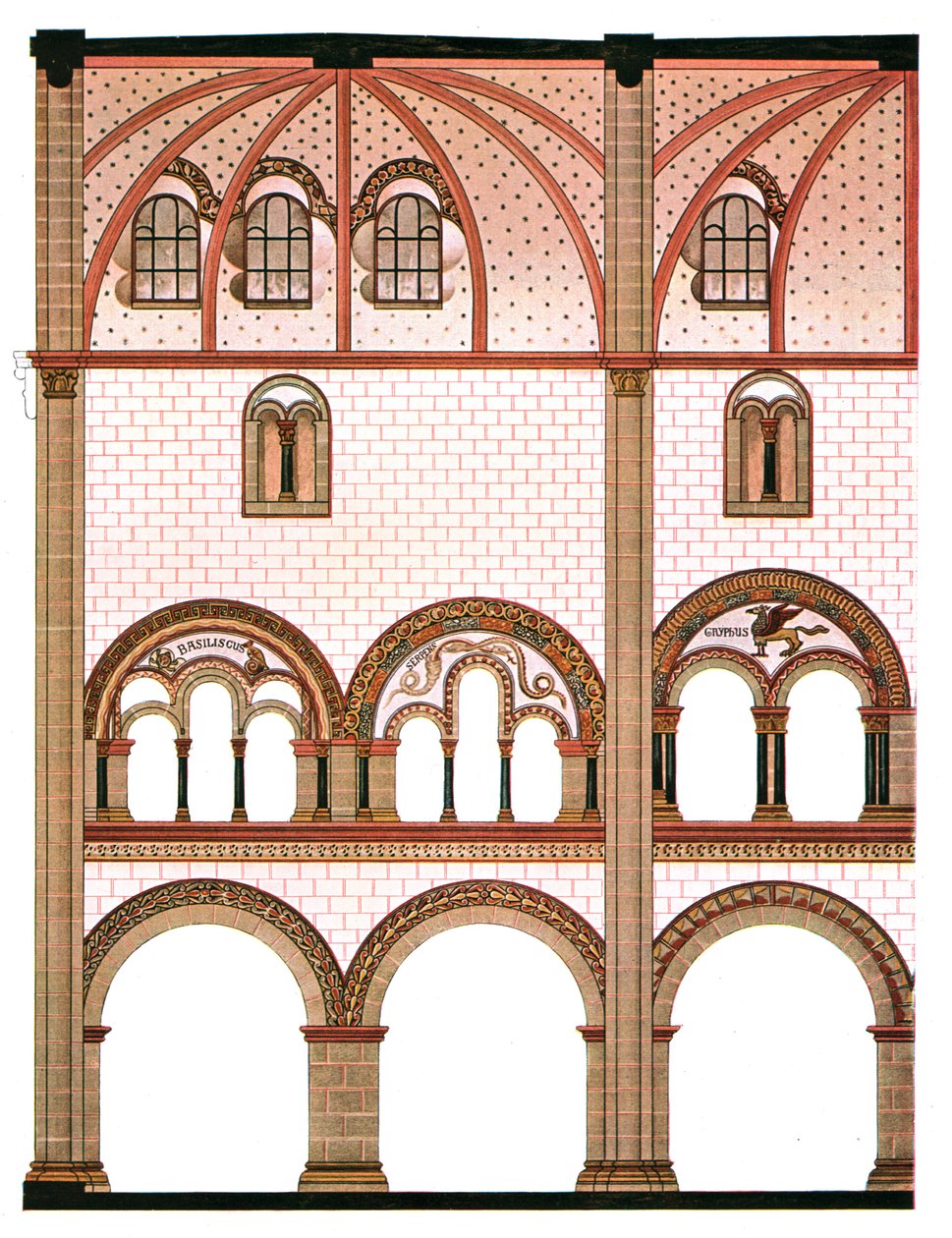 Pintura mural na nave da igreja de St Severus em Boppard, Alemanha, 1928. de Unbekannt