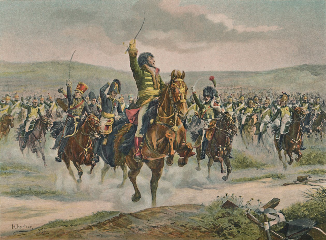 Murat liderando a cavalaria em Jena, 14 de outubro de 1806, 1896 de Unbekannt
