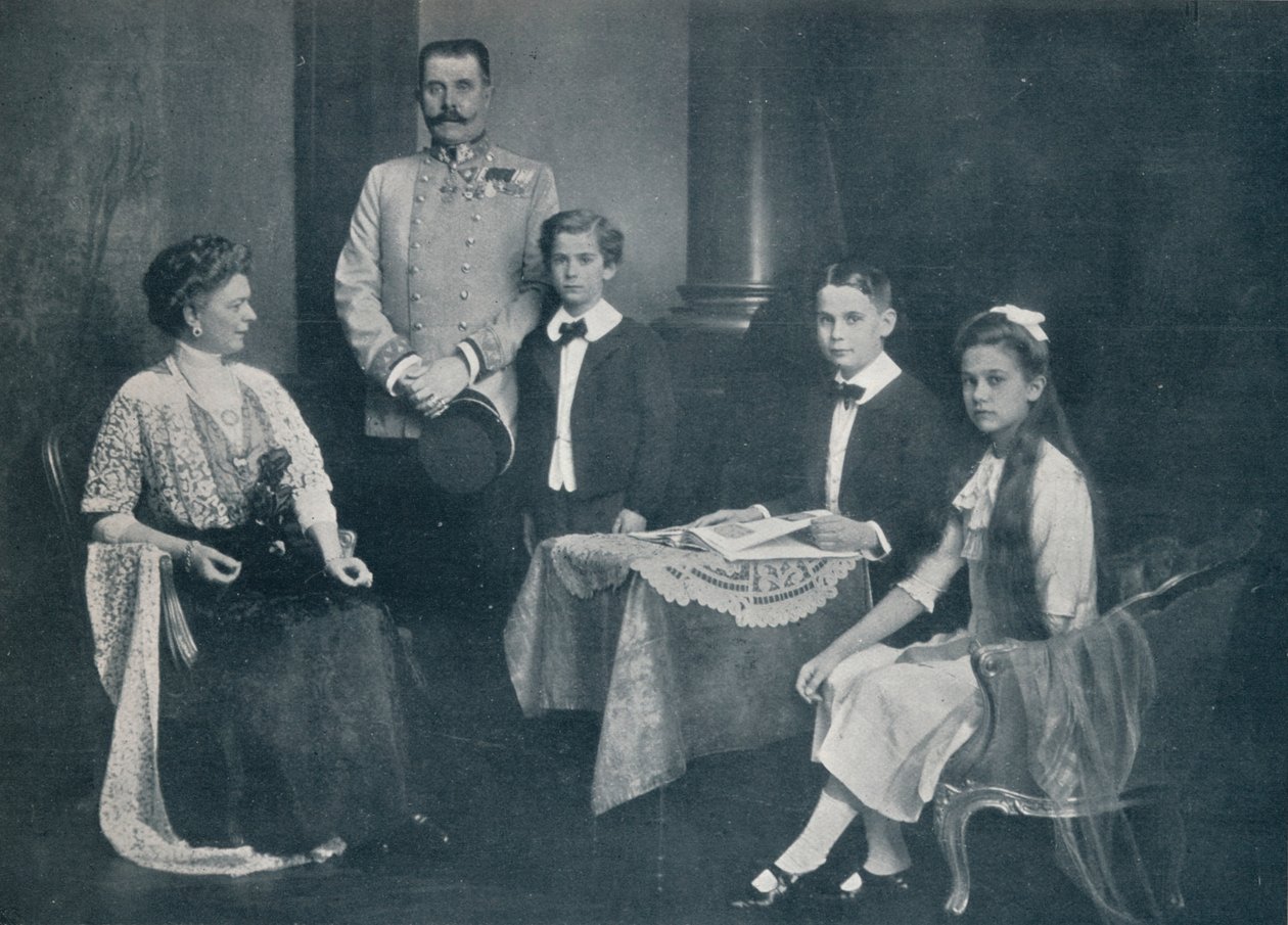 Arquiduque assassinado Francis Ferdinand com sua esposa e filhos, c1910 de Unbekannt
