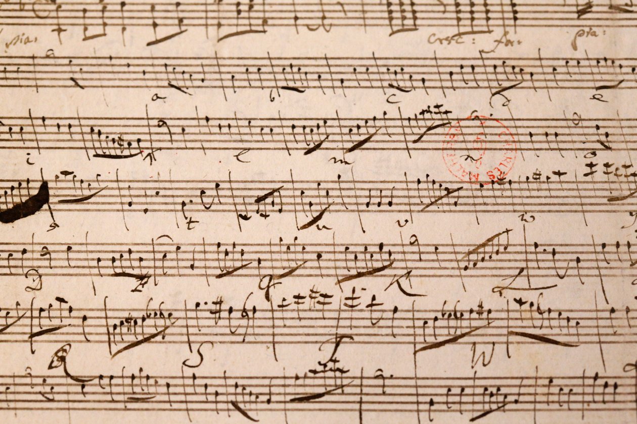 Partitura musical, Wolfgang Amadeus Mozart, Paris, França de Unbekannt